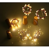 economico Striscie luci ad energia solare-luce solare esterna della stringa ha condotto la luce solare del giardino 2m 20led bottiglia di vino ad energia solare a forma di sughero stringa di filo di rame principale luce esterna festival
