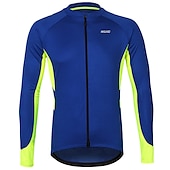 preiswerte Radtrikot Herren-Arsuxeo Herren Langarm Fahrradtrikot Winter Polyester Dunkelgrau Weiß Grau Volltonfarbe Fahhrad Trikot / Radtrikot Bergradfahren Straßenradfahren Reflexstreiffen Tasche auf der Rückseite Sport