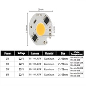 tanie Akcesoria LED-Lampa led 3 w 5 w 7 w 9 w cob chip 220 v inteligentny ic nie ma potrzeby żarówki led dla powodzi światła reflektorów diy oświetlenie zimny biały ciepły biały