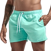 baratos shorts de natação masculinos-calções de banho masculino calções de banho com forro de malha calções de prancha de secagem rápida cordão elástico respirável com bolsos - natação surf praia desportos aquáticos cor sólida primavera