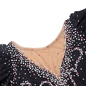 お買い得  フィギュアスケートドレス-フィギュアスケート ドレス 女性用 女の子 アイススケート ドレス セット バイオレット ブラック ホワイト オープンバック スパンデックス ストレッチヤーン 高弾性 訓練 競技大会 スケートウェア 手作り ソリッド クラシック クリスタル・ラインストーン 半袖 アイススケート フィギュアスケート