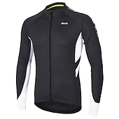 preiswerte Radtrikot Herren-Arsuxeo Herren Langarm Fahrradtrikot Winter Polyester Dunkelgrau Weiß Grau Volltonfarbe Fahhrad Trikot / Radtrikot Bergradfahren Straßenradfahren Reflexstreiffen Tasche auf der Rückseite Sport