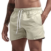 baratos shorts de natação masculinos-calções de banho masculino calções de banho com forro de malha calções de prancha de secagem rápida cordão elástico respirável com bolsos - natação surf praia desportos aquáticos cor sólida primavera