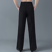 Недорогие Брюки-Латино Брюки Рюши / сборки Муж. Учебный Выступление Завышенная талия Полиэфир Хлопок