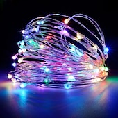 cheap Battery String Lights-Elegant Wedding Reception Party Fairy Lights 5M 50 LED Battery Operated with Remote Control Timer Waterproof Copper Wire Twinkle String Lights for Bedroom Indoor Outdoor Wedding Dorm Decor