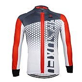 halpa Miesten pelipaidat-Arsuxeo Miesten Pitkähihainen Pyöräily jersey Musta / Vihreä Valkoinen+punainen Sininen / musta Pyörä Jersey Topit Hengittävä Nopea kuivuminen Anatominen tyyli Urheilu 100% polyesteri Maastopyöräily