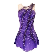 halpa Taitoluistelupuvut-Taitoluistelupuku Naisten Tyttöjen Luistimet Hameet Asut Keltainen &amp; Keltainen Tummanpunainen Tumma laivastonsininen Avoin selkä Spandex Venyvä langa Erittäin elastinen Kouluts Harjoittelu Kilpailu