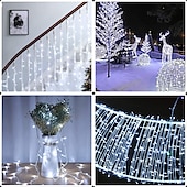 abordables Guirlandes lumineuses à brancher-20m Guirlandes Lumineuses 200 LED LED Dip 1pc Blanc Chaud Blanc Bleu Soirée Décorative Adorable 220-240 V / IP44