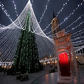 ieftine Conectat Electric-50m șir lumini, 400 led-uri alb cald, alb &amp;amp; lumini decorative albastre impermeabile pentru petrecerea de Craciun 24v