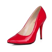abordables Talons Aiguilles-Femme Chaussures à Talons Escarpins Cadeaux de Saint-Valentin Chaussures habillées Grandes Tailles Saint Valentin du quotidien Soirée &amp; Evénement Talon Aiguille Bout pointu Elégant Polyuréthane Noir