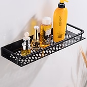 preiswerte Badezimmerregale-WC-Rack aus Aluminium, Wandbehang, schwarz, Hotel-Anhänger, rechteckig, Netz, blau, Bad-Accessoires