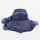 levne Party klobouky-Klobouky Organza Kbelík Se širší krempou Svatební Elegantní Romantické Dáma S Mašle Přílba Pokrývky Hlavy