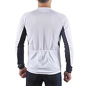 preiswerte Radtrikot Herren-Arsuxeo Herren Langarm Fahrradtrikot Winter Polyester Dunkelgrau Weiß Grau Volltonfarbe Fahhrad Trikot / Radtrikot Bergradfahren Straßenradfahren Reflexstreiffen Tasche auf der Rückseite Sport