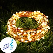 economico Strisce LED-20m Fili luminosi 200 LED Telecomando a 17 tasti 1 set Bianco caldo Colori primari Bianco Impermeabile Accorciabile USB Alimentazione USB