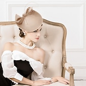 billige Fascinatorer-Fascinatorhatter Hodeplagg Ull Skålformet Hatt Bryllup Hesteveddeløp Damenes Dag Cocktail Elegant Med Hodeplagg Hodebekledning kle deg å imponere Veddeløpsdag Kjole