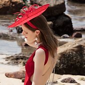 economico Fascinator-Fascinators copricapo per cappello derby del Kentucky con piume di lino