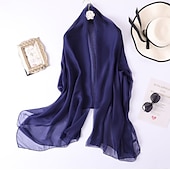 abordables Châles-châles femmes écharpes d&#039;invité de mariage écharpes pour femmes châles écharpes protection solaire sans manches imitation soie enveloppes de mariage avec couleur pure pour la fête printemps&amp;amp;