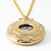 economico Orologio da taschino-Orologio da Tasca per Uomini con Numeri Romani Orologio a Quarzo Steampunk Orologio da Tasca per Donne Uomini Collana Pendente Analogico Quarzo Vintage Cassa Grande In Lega Titanio