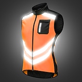 voordelige Herenjassen &amp; Gilets-WOSAWE Voor heren Wielrenvest Mouwloos Bergracen Wegwielrennen Marine Zwart Groen Fietsen Ves / Mouwloos Shirt Winddicht Reflecterende strips Achterzak Sport Effen Kleur Kleding / Gevorderd / Rekbaar