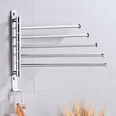 abordables Barres repose-serviettes-porte-serviettes de salle de bain porte-serviettes d&#039;activité rotatif en acier inoxydable brossé porte-serviettes de rangement de salle de bain