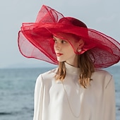 abordables Chapeaux de Fête-Chapeaux Coiffure Lin Chapeau Melon / Cloche Chapeau de soleil Chapeau Sinamay Mariage Casual Course de chevaux Journée des dames Coupe de Melbourne Elégant Britanique Avec Fleur Casque Couvre-chef