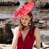 economico Fascinator-Fascinators copricapo per cappello derby del Kentucky con piume di lino