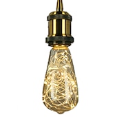 ieftine Lămpi Cu Filament LED-led fairy string noapte bec t64 e26 alb cald edison șurub bliț înstelat sârmă decorativă lumină pentru festival de Crăciun neregulabil
