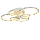 billige Taklamper med dimming-6-lys led dimbar taklampe innfelt lys sirkel design moderne stil enkelhet akryl 90w stue spisestue soverom lys armatur kun dimmes med fjernkontroll