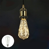 ieftine Lămpi Cu Filament LED-led fairy string noapte bec t64 e26 alb cald edison șurub bliț înstelat sârmă decorativă lumină pentru festival de Crăciun neregulabil