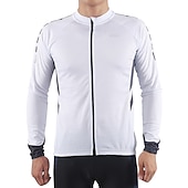 preiswerte Radtrikot Herren-Arsuxeo Herren Langarm Fahrradtrikot Winter Polyester Dunkelgrau Weiß Grau Volltonfarbe Fahhrad Trikot / Radtrikot Bergradfahren Straßenradfahren Reflexstreiffen Tasche auf der Rückseite Sport