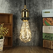 ieftine Lămpi Cu Filament LED-led fairy string noapte bec t64 e26 alb cald edison șurub bliț înstelat sârmă decorativă lumină pentru festival de Crăciun neregulabil