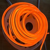 abordables Lampes néon led-5m 16.4ft néon led bande lumière flexible corde lumière étanche blanc chaud rouge jaune bleu vert bricolage fête en plein air rétro-éclairage décor dc 12v