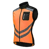 voordelige Herenjassen &amp; Gilets-WOSAWE Voor heren Wielrenvest Mouwloos Bergracen Wegwielrennen Marine Zwart Groen Fietsen Ves / Mouwloos Shirt Winddicht Reflecterende strips Achterzak Sport Effen Kleur Kleding / Gevorderd / Rekbaar