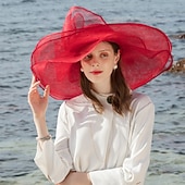 abordables Chapeaux de Fête-Chapeaux Coiffure Lin Chapeau Melon / Cloche Chapeau de soleil Chapeau Sinamay Mariage Casual Course de chevaux Journée des dames Coupe de Melbourne Elégant Britanique Avec Fleur Casque Couvre-chef