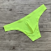 olcso Férfi alsónemű és zokni-Férfi 1 csomag Bugyik Varrás nélküli Alap Nejlon Spandex Sima Alacsony csípő Szabályos Fekete Fehér