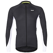 preiswerte Radtrikot Herren-Arsuxeo Herren Langarm Fahrradtrikot Winter Polyester Dunkelgrau Weiß Grau Volltonfarbe Fahhrad Trikot / Radtrikot Bergradfahren Straßenradfahren Reflexstreiffen Tasche auf der Rückseite Sport