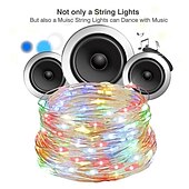 economico Strisce LED-20m Fili luminosi 200 LED Telecomando a 17 tasti 1 set Bianco caldo Colori primari Bianco Impermeabile Accorciabile USB Alimentazione USB