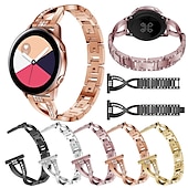 olcso Samsung óraszíjak-Óraszíj mert Samsung Watch 7/6/5/4 40/44mm, Galaxy Watch 5 Pro 45mm, Galaxy Watch 6/4 Classic 42/46/43/47mm, Watch 3, Active 2, Gear S3 S2 Rozsdamentes acél Csere Szíj 20mm 22mm Bling Diamond Luxus