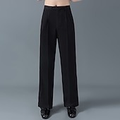 Недорогие Брюки-Латино Брюки Рюши / сборки Муж. Учебный Выступление Завышенная талия Полиэфир Хлопок