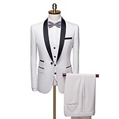 cheap Custom Tuxedo-Custom Tuxedos Wedding Special Occasion Event Party Shawl Collar Solid Colored White 2024