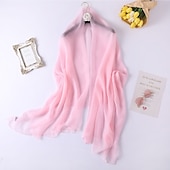 abordables Châles-châles femmes écharpes d&#039;invité de mariage écharpes pour femmes châles écharpes protection solaire sans manches imitation soie enveloppes de mariage avec couleur pure pour la fête printemps&amp;amp;