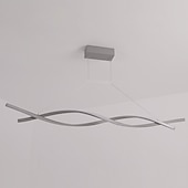 abordables Éclairages pour îlot-2 lumières 80/100cm led suspension design vague aluminium spoutnik linéaire île finitions peintes curl moderne simple 110-120v 220-240v