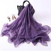 abordables Châles-châles femmes écharpes d&#039;invité de mariage écharpes pour femmes châles écharpes protection solaire sans manches imitation soie enveloppes de mariage avec couleur pure pour la fête printemps&amp;amp;