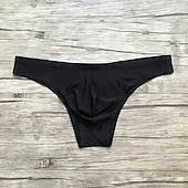 olcso Férfi alsónemű és zokni-Férfi 1 csomag Bugyik Varrás nélküli Alap Nejlon Spandex Sima Alacsony csípő Szabályos Fekete Fehér