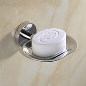 voordelige Toiletrolhouders-badkamer hardware accessoire handdoek ring/toiletrolhouder/mantel haak/zeepschaal en handdoek houder roestvrij staal wandmontage zilver