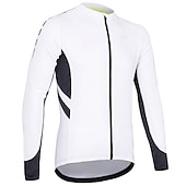 preiswerte Radtrikot Herren-Arsuxeo Herren Langarm Fahrradtrikot Winter Polyester Dunkelgrau Weiß Grau Volltonfarbe Fahhrad Trikot / Radtrikot Bergradfahren Straßenradfahren Reflexstreiffen Tasche auf der Rückseite Sport