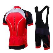 Недорогие Комплекты мужской одежды-Fastcute Муж. Универсальные Велокофты и велошорты-комбинезоны С короткими рукавами Горные велосипеды Шоссейные велосипеды Осень Желтый Светло-Зеленый Красный Мода Велоспорт Быстровысыхающий Дышащий