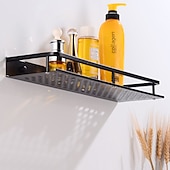 preiswerte Badezimmerregale-WC-Rack aus Aluminium, Wandbehang, schwarz, Hotel-Anhänger, rechteckig, Netz, blau, Bad-Accessoires