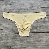 olcso Férfi alsónemű és zokni-Férfi 1 csomag Bugyik Varrás nélküli Alap Nejlon Spandex Sima Alacsony csípő Szabályos Fekete Fehér
