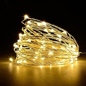 cheap Battery String Lights-Elegant Wedding Reception Party Fairy Lights 5M 50 LED Battery Operated with Remote Control Timer Waterproof Copper Wire Twinkle String Lights for Bedroom Indoor Outdoor Wedding Dorm Decor